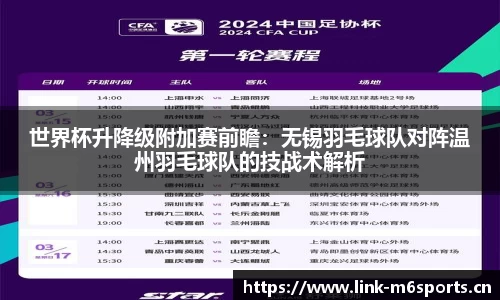世界杯升降级附加赛前瞻：无锡羽毛球队对阵温州羽毛球队的技战术解析
